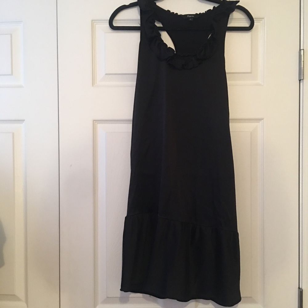 Express Black Racerback Ruffle Dress Size Small
